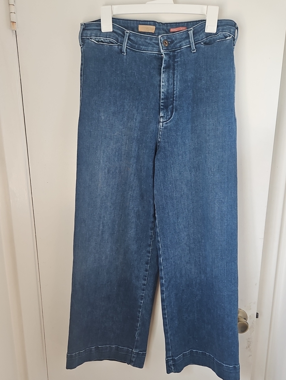 Pilcro Relaxed Wide-Leg Jeans in Blue Denim